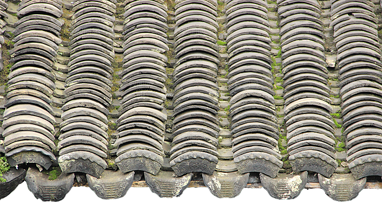 免抠古风水墨建筑插画PNG元素