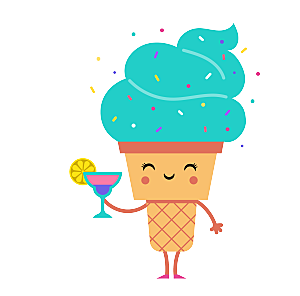 卡通可爱冰激凌甜品糖PNG素材
