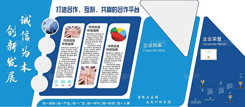 企业形象文化墙简约大气模板