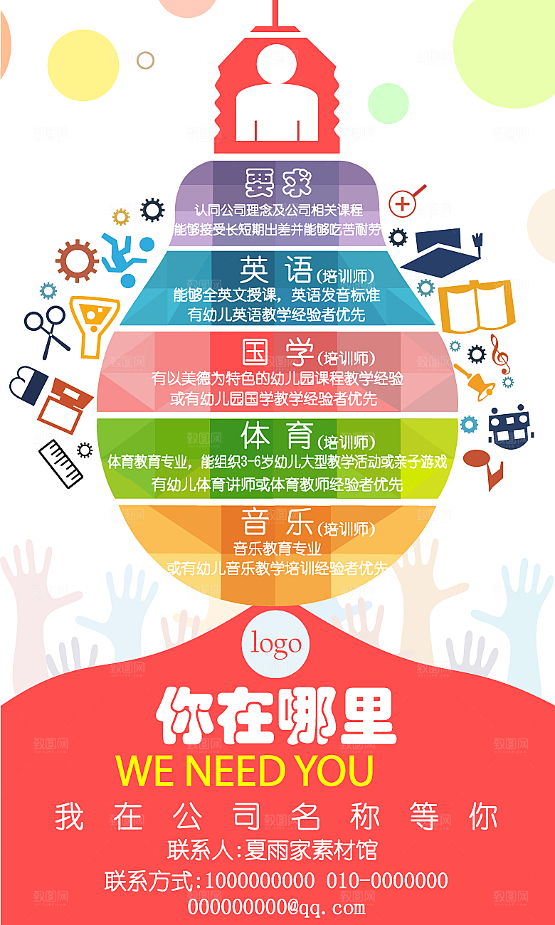 招聘招贤纳士海报模板
