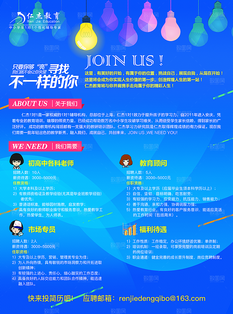 招聘招贤纳士海报模板