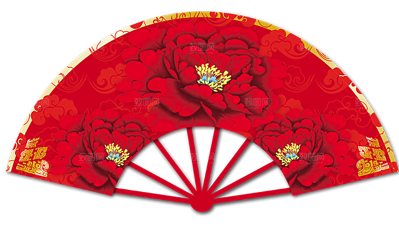 古风扇子装饰素材元素