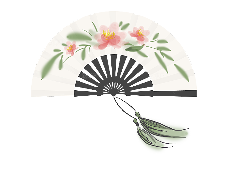 古风扇子装饰素材
