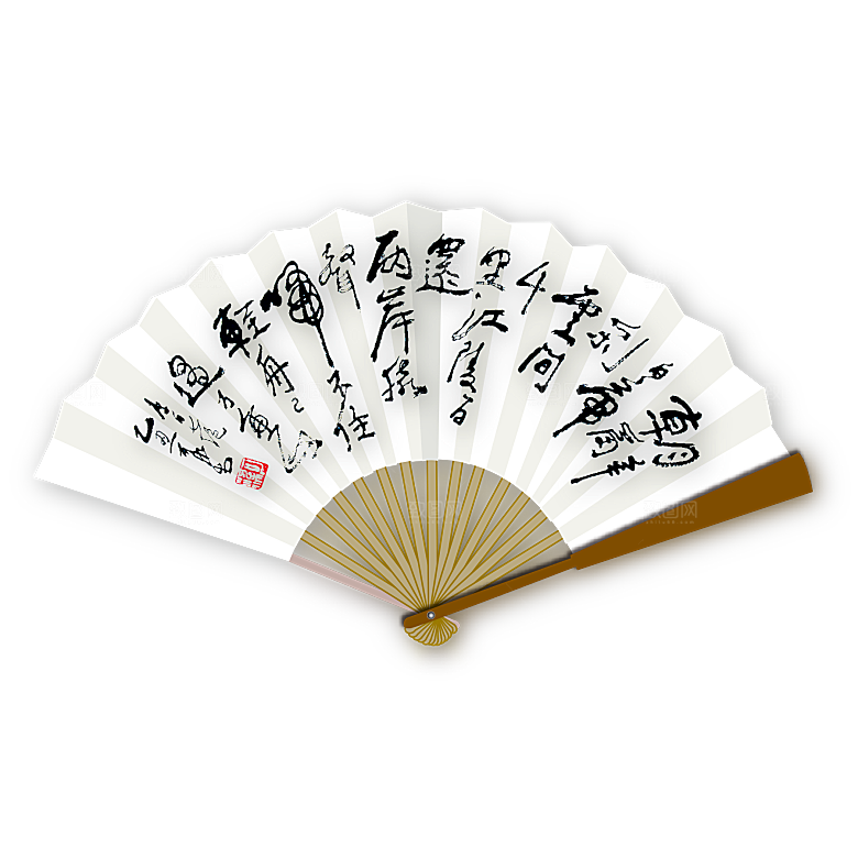 古风扇子装饰素材
