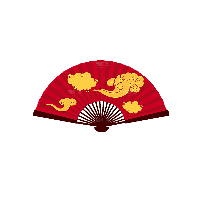 中国风古典古风扇子装饰素材