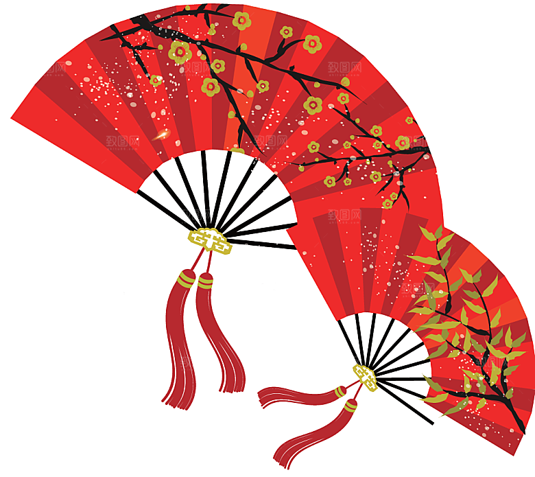 古典扇子装饰素材