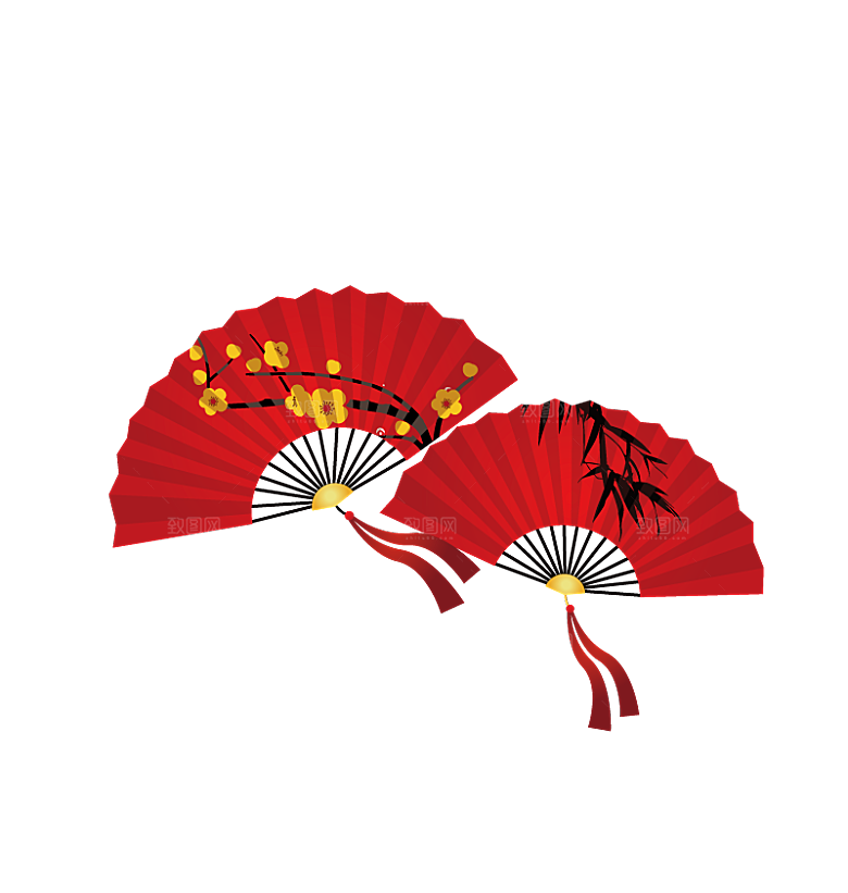 古典扇子装饰素材