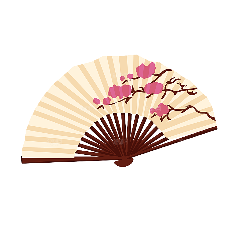 中国风古典扇子装饰素材