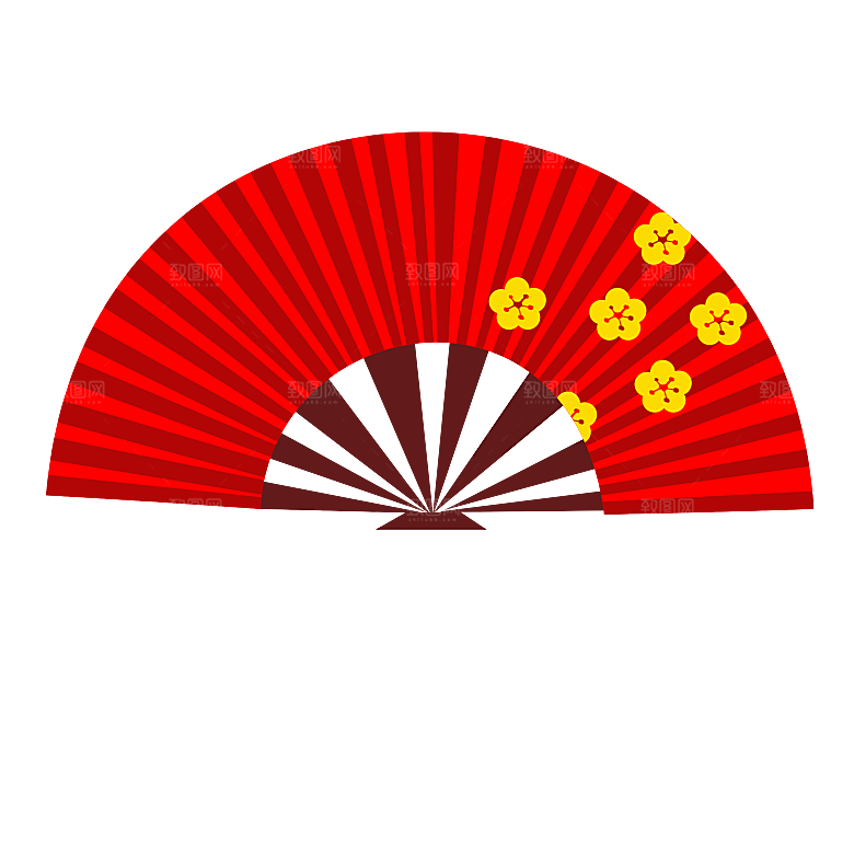 中国风古典扇子装饰素材