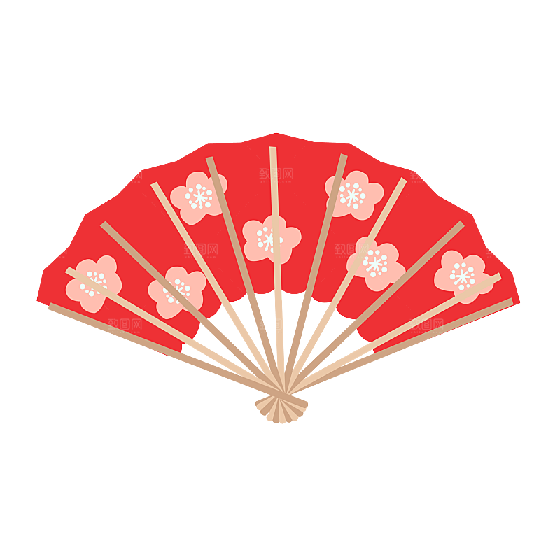 中国风古典扇子装饰素材