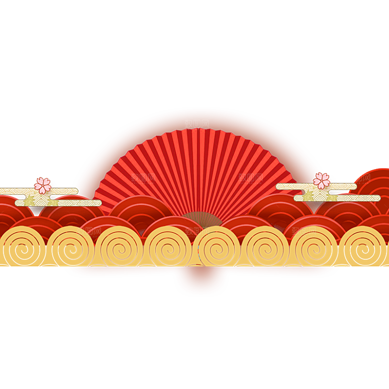 古典扇子装饰素材