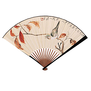 中国风复古扇子装饰素材