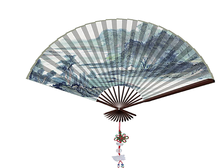中国风复古扇子装饰素材