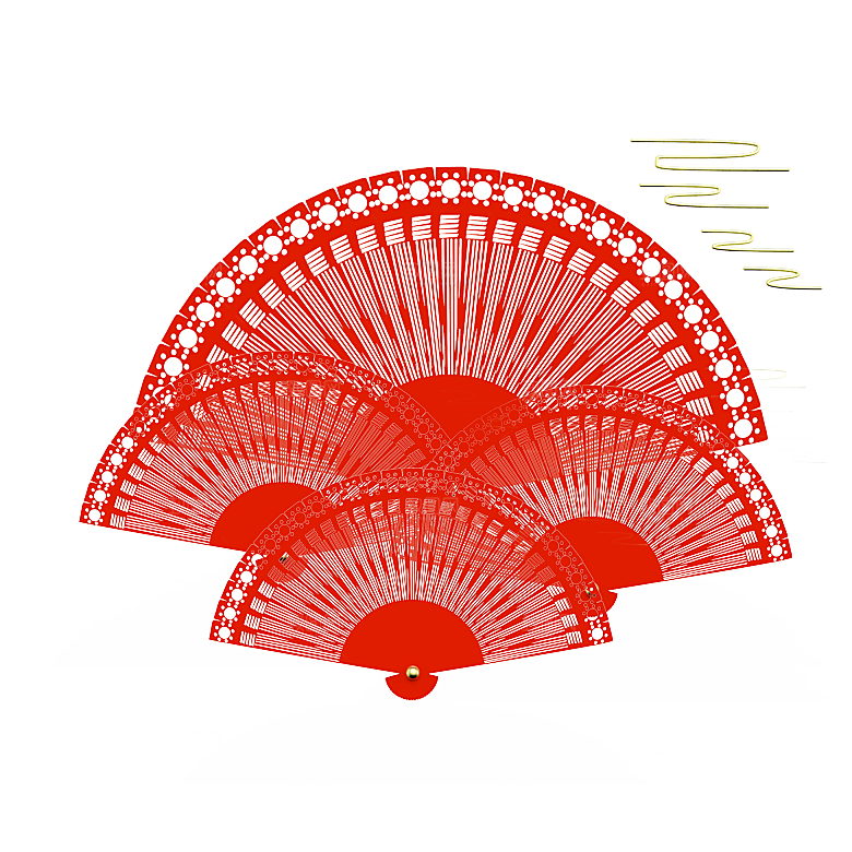 复古风扇子装饰素材