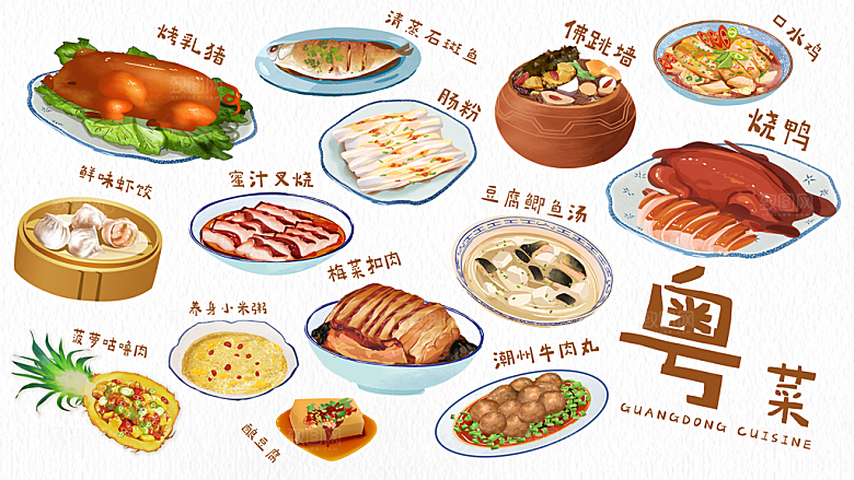 卡通美食小吃蛋糕甜品元素
