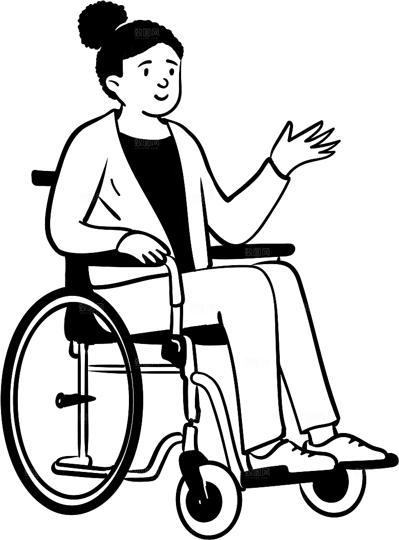 趣味卡通黑白人物线稿插画素材