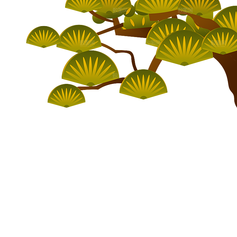 国潮松树元素素材