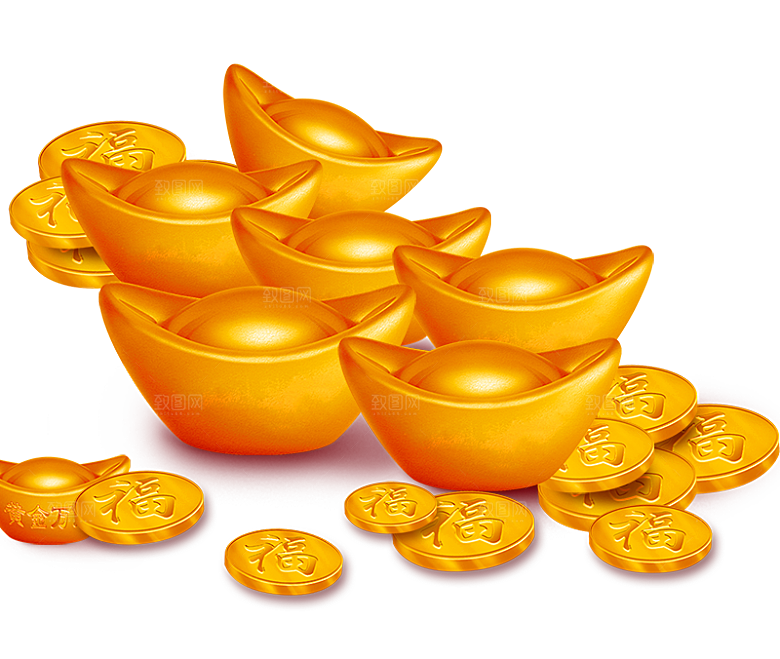 金银元宝设计免抠