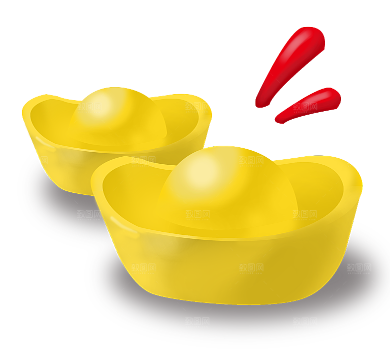金银元宝插图素材