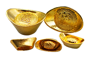 金色黄金元宝设计素材