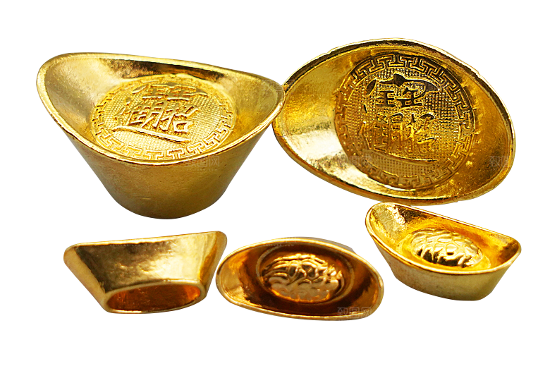 金色黄金元宝设计素材