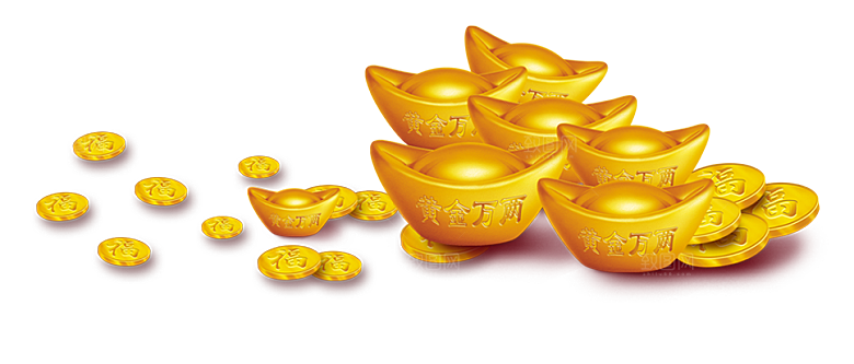黄金元宝金币素材