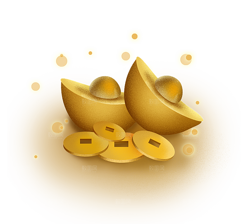 黄金元宝金币素材