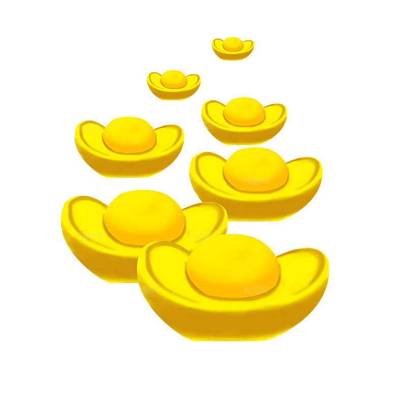 手绘金元宝设计元素