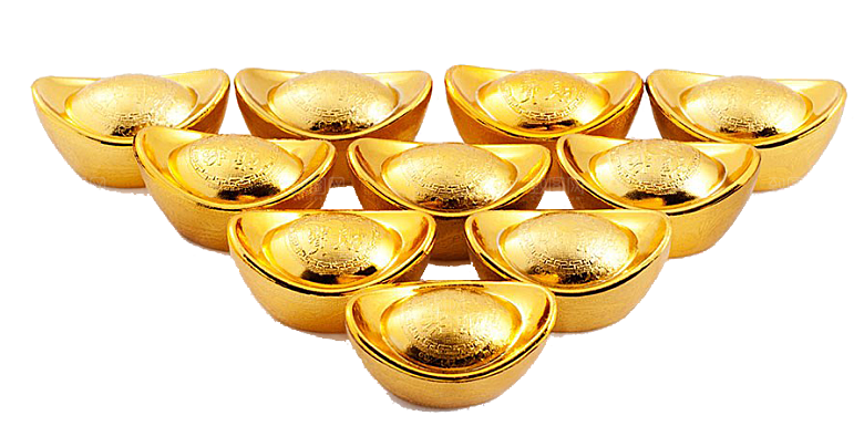 金色黄金元宝设计素材