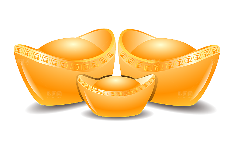 金色黄金元宝设计素材