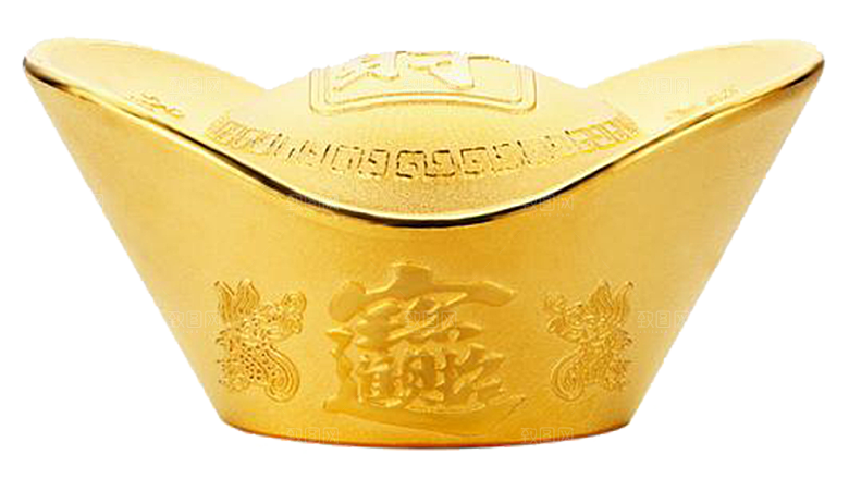 金色黄金元宝设计素材