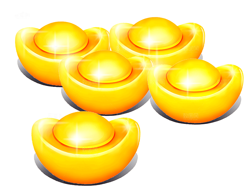 金银元宝设计免抠元素
