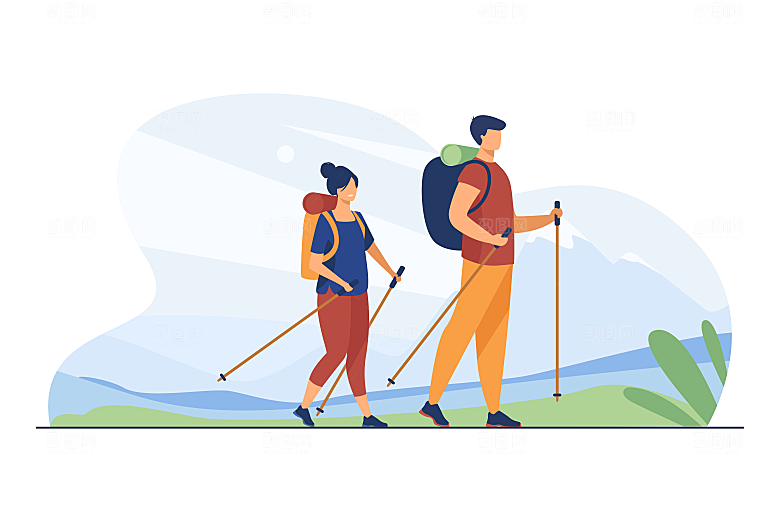 户外探险者爬山旅行者