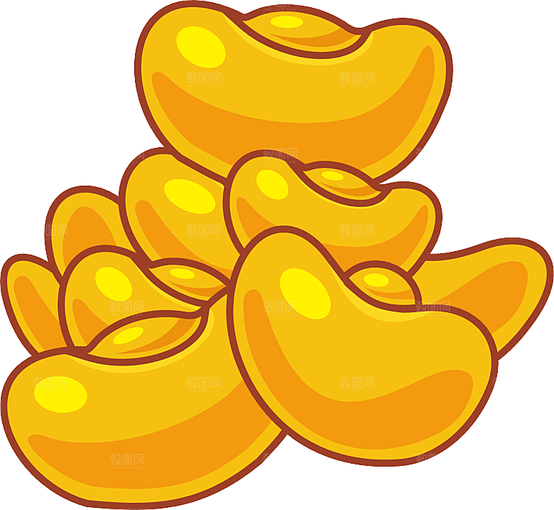 金银元宝设计免抠素材