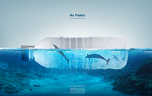 保护海洋合成海报展板