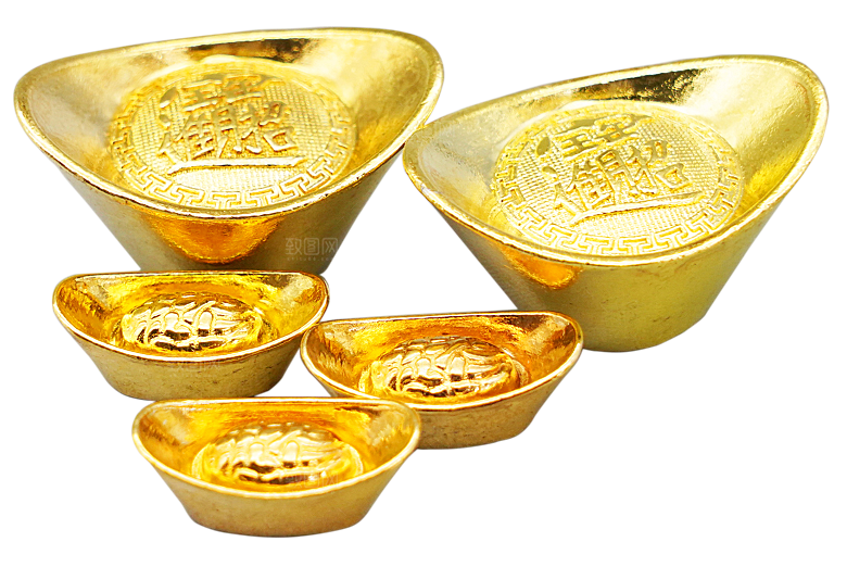 金银元宝设计免抠素材