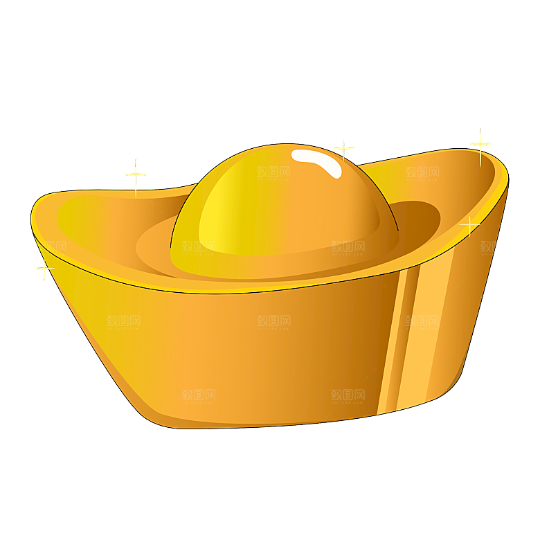 金银元宝插图素材