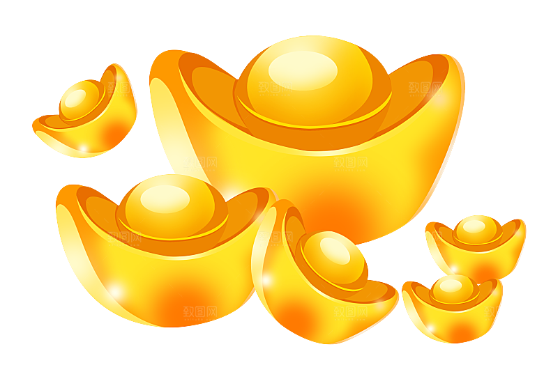 金银元宝插图素材