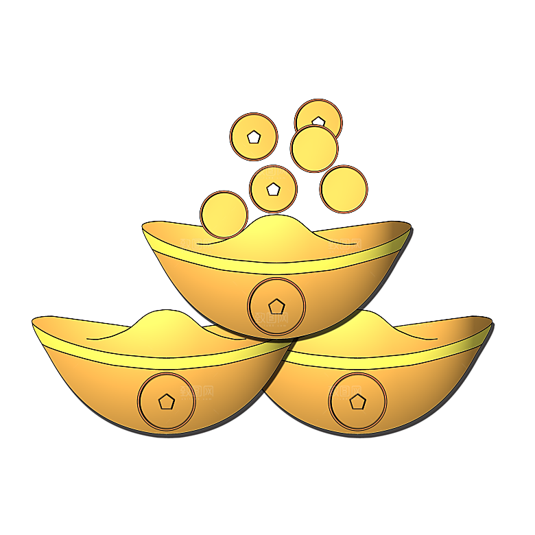 金银元宝插图素材