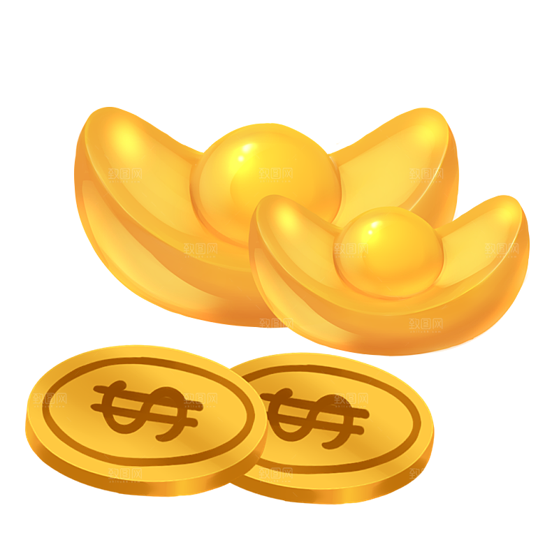 金银元宝设计免抠元素