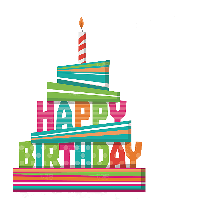卡通手绘生日蛋糕设计素材