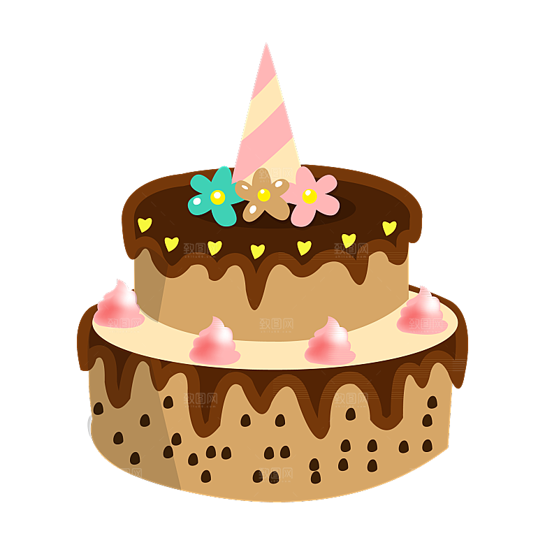 卡通手绘生日蛋糕