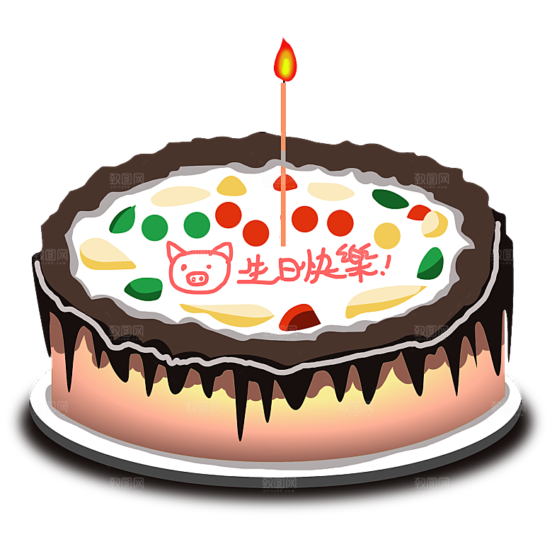 手绘卡通生日蛋糕设计