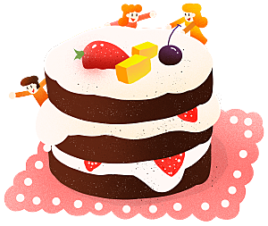卡通生日蛋糕设计素材