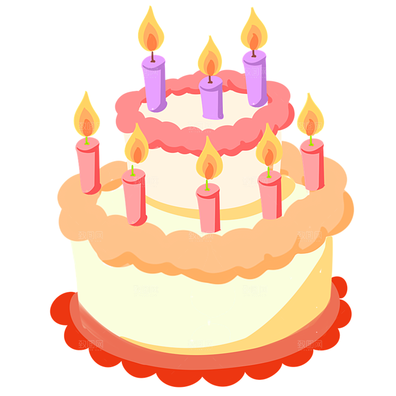 卡通手绘生日蛋糕设计