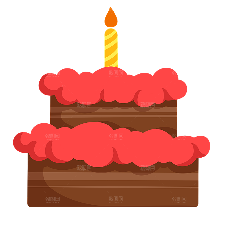 卡通手绘生日蛋糕设计素材