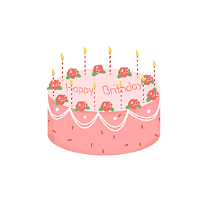 卡通手绘生日蛋糕素材