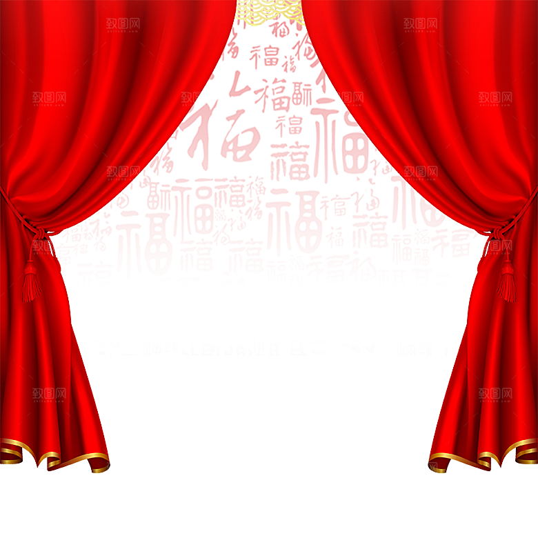 红色舞台幕布背景素材