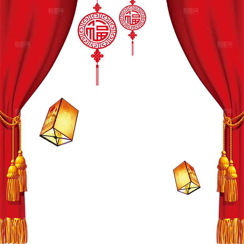 红色幕布舞台帷幕素材