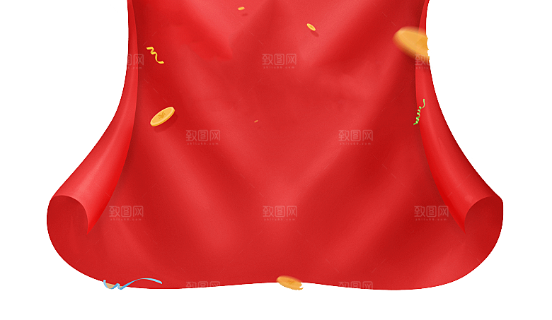 红色幕布帷幕设计素材